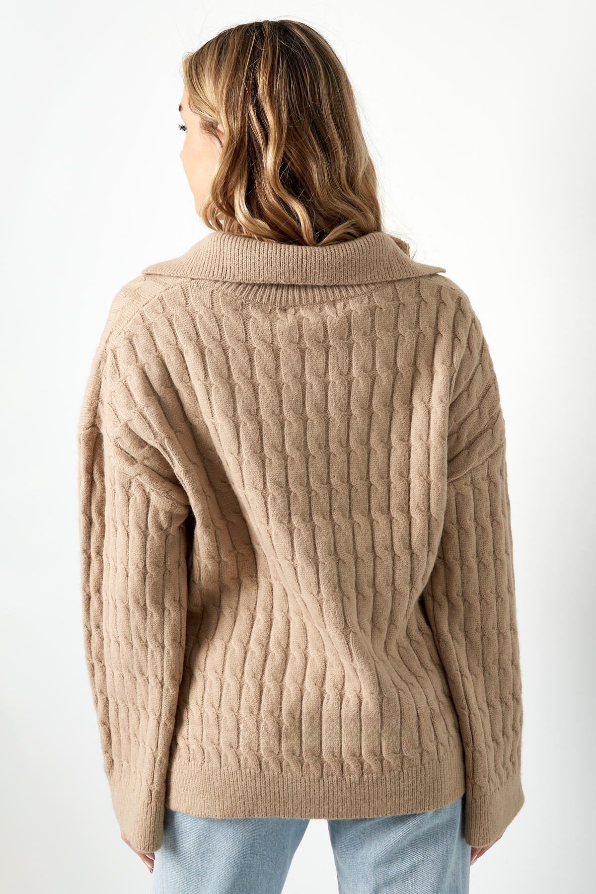 Comfy cable knit sweater - brown Picture10